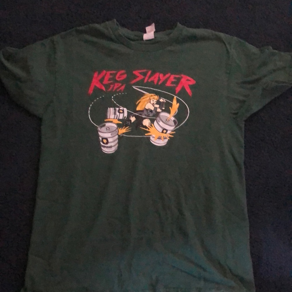 Green “Keg slayer IPA” graphic T